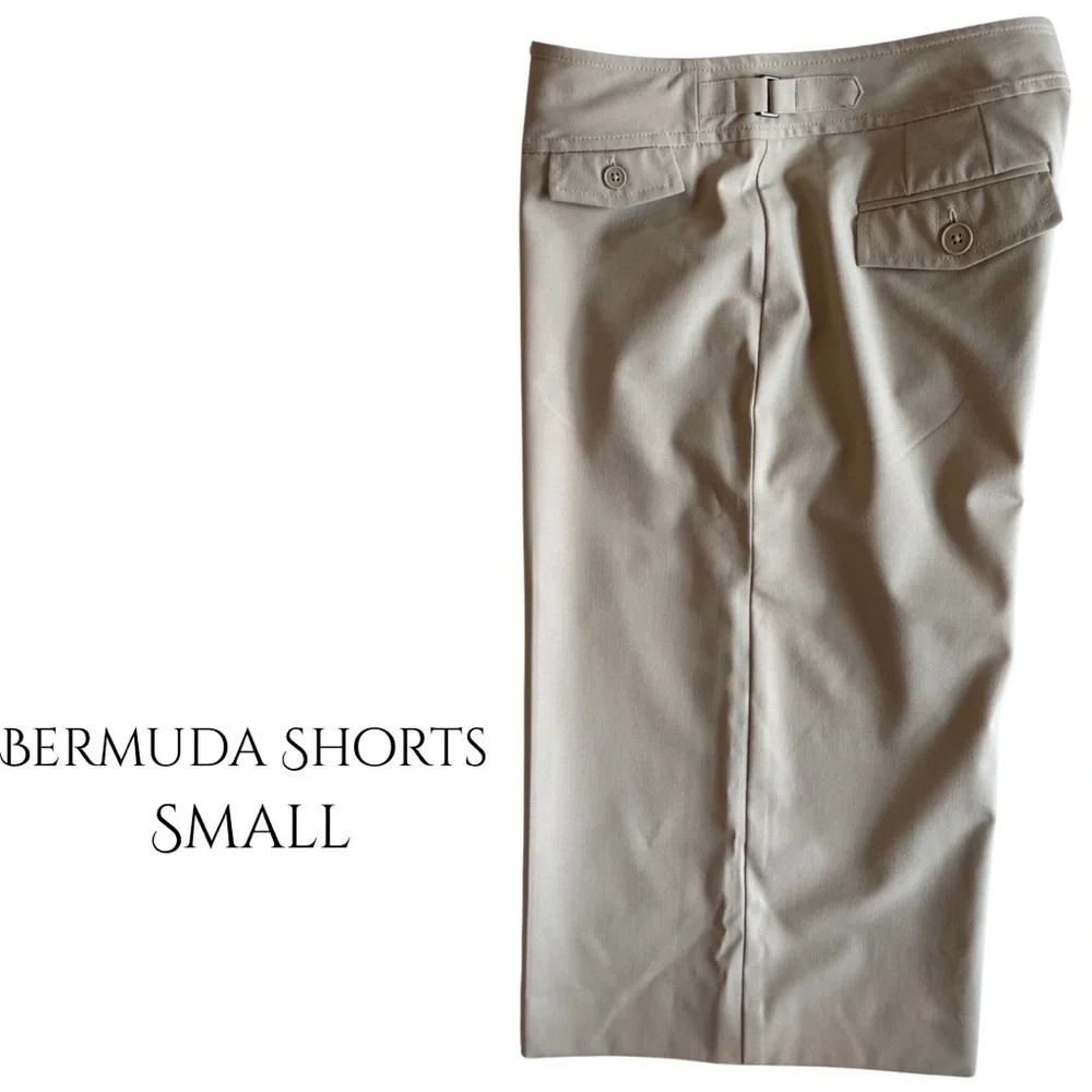 Ann Taylor Loft Tan Ann Bermuda Stretch Button fly Zip Shorts 6P khaki medium 6